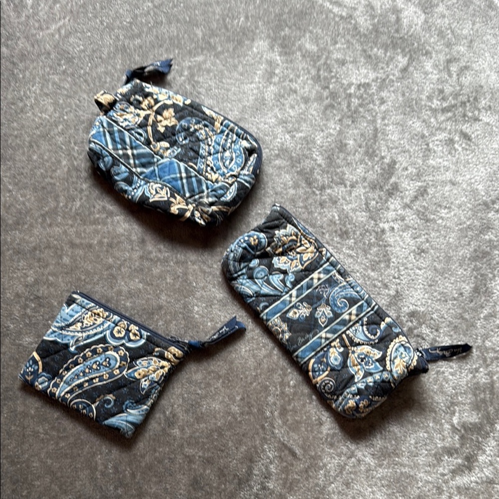 Vera Bradley Quilted Paisley Pouch Trio
